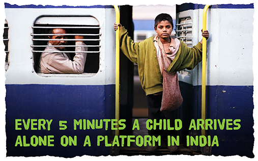 Every 5 minutes a child arrives alone on a platform in India