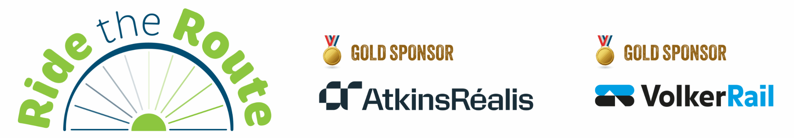 Ride the Route gold sponsors: AtkinsRealis and VolkerRail.