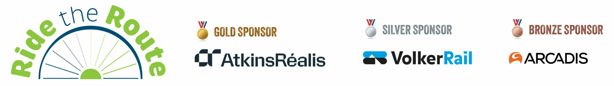 Ride the Route sponsors: AtkinsRealis, VolkerRail and Arcardis.