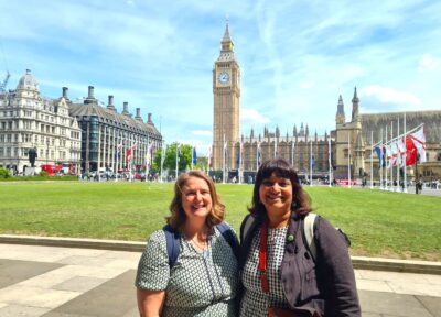 Pauline Medovnikov, Trusts and Grants Manager, and Rina Dabhi, Head of UK Programmes, pictured in London.