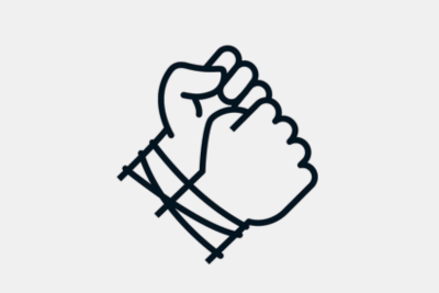 An icon of a pair of hands tied together.