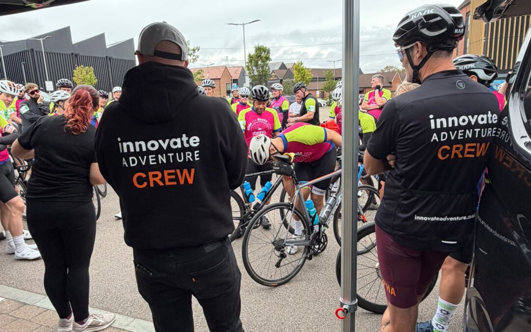 Innovate Adventure briefing cyclists before they take on Ride the Route 2026 for Railway Children.